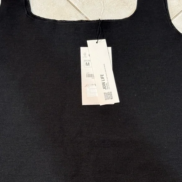 Zara Tank Top Womens Medium Black Crew Neck Sleeveless Stretch Stretch Pullover - Picture 2 of 5